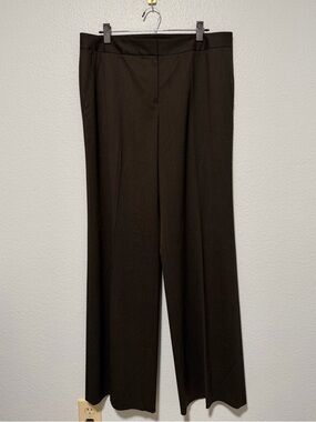 Lafayette 148 New York Wide Leg Wool Blend Pants in Coffee Brow